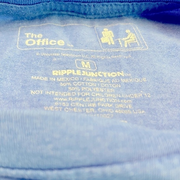 Ripple Junction Dunder Mifflin Office Men’s SZ M Carolina Blue Teen Casual Gift - Picture 3 of 4